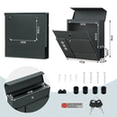 Modern Letterbox Anthracite Postbox with Newspaper Holder Transparent Window Name Tag Lockable Wall Mailbox with 2 Keys