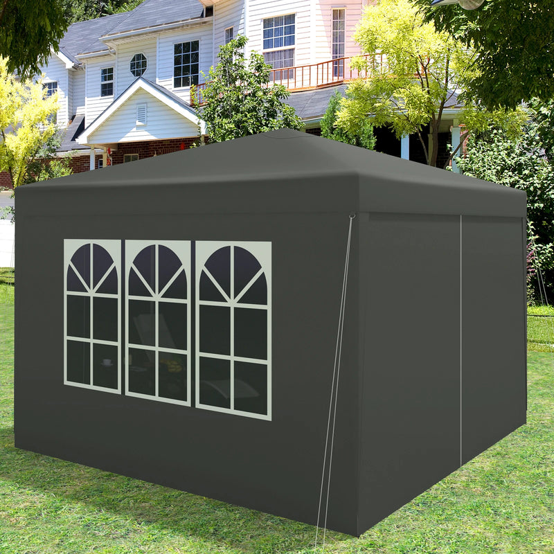 Foldable Canopy 3x3m Garden Tent Camping Pavillon Gazebo Waterproof UV Sun Protection with Carry Bag Sunshade Shelter