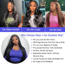 Wear And GoGlueless Wig Human Hair Ready To Wear 5x5 Pre-Cut Lace Glueless Wigs Straight Lace Front Human Hair Wig For Women