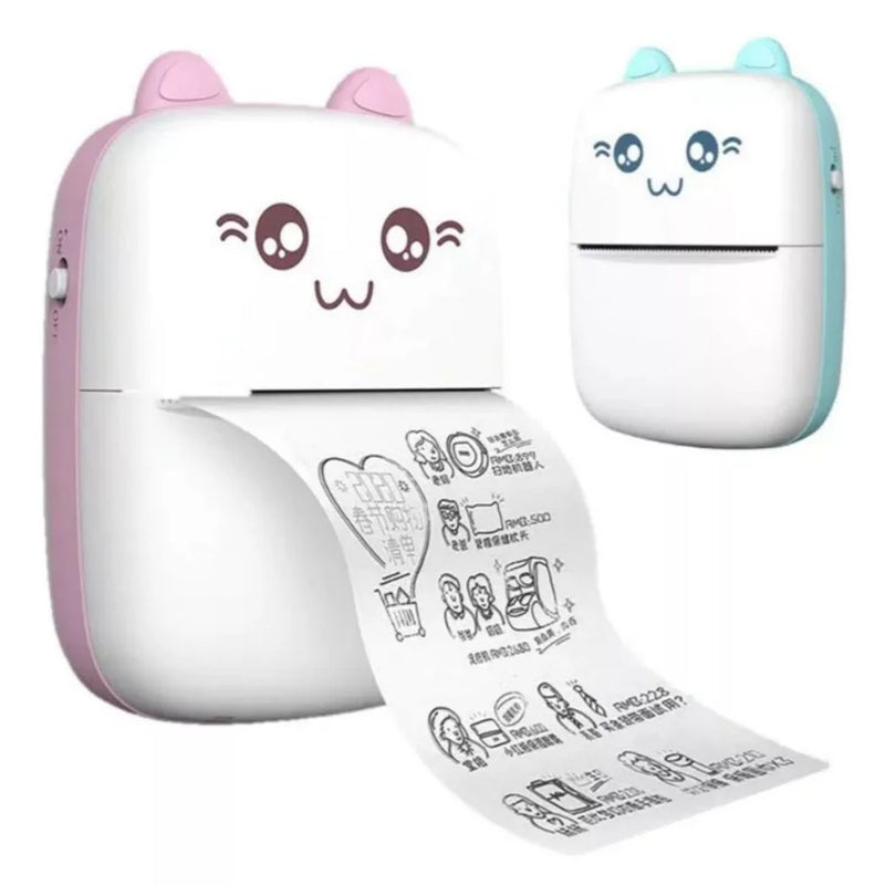 Mini Impressora Térmica Portátil Desenho Animado Foto Impressora De Impressão Sem Fio Para Android Ios