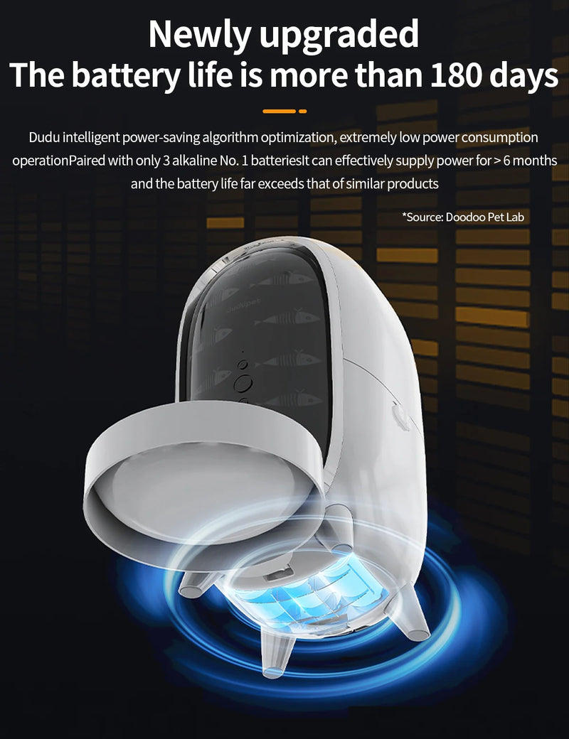 Miaowu Automatic Cat Feeder, 2.4G WiFi, 15 Portions/10 Meals Per Day, Multiple Seals, Anti-Clogging System, For Cats