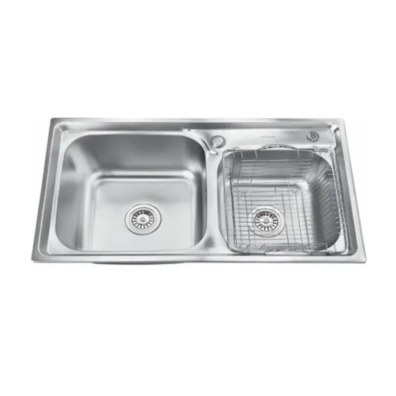 Cuba Gourmet Sink Double Silver Kitchen Stainless Steel C/Accessories Brinovar 78x43