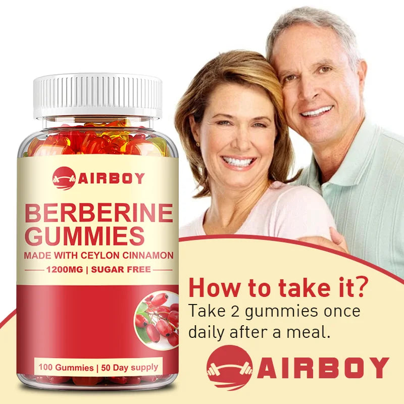Berberine Gummies - with Ceylon Cinnamon - Immune Support, Metabolism and Gastrointestinal Function - 100 Gummies