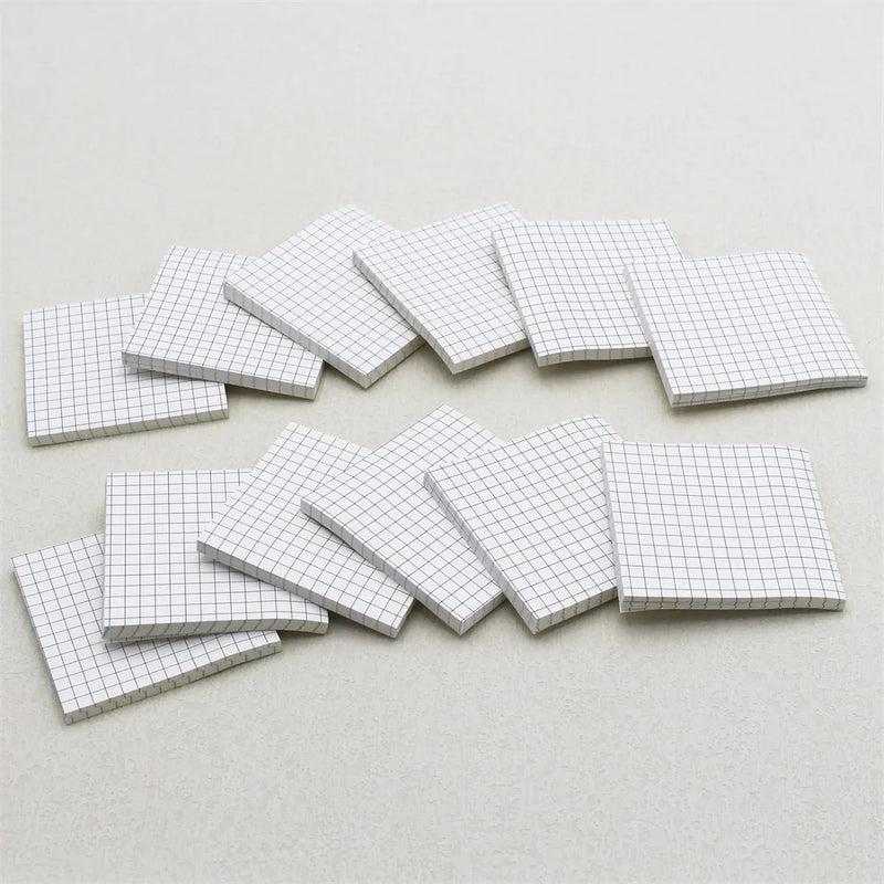 1PC Lined Grid Sticky Notes,3x3 Inch, Self-Stick Notes, Easy to Post for School, Office, Notebook, White Color Pads/Pack