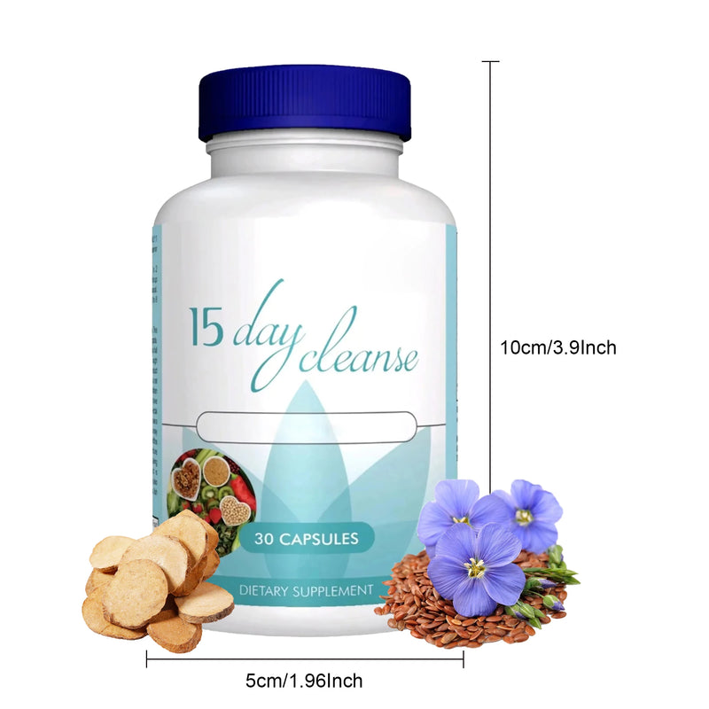 15 Day Colon Cleanse Detox - Supports Weight Loss, Advanced Bowel Movement, Constipation Relief and Relaxation - 30 Capsules
