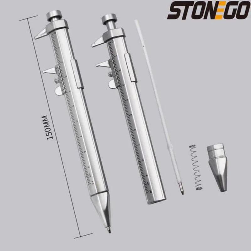 STONEGO Multifunction Ballpoint Pen Creative Vernier Caliper Roller Ball Pen Measuring Tool Student Supplies