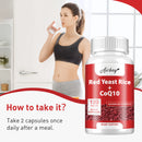 Red Yeast Rice + CoQ10 - Supports Heart, Cardiovascular Health, and Maintains Healthy Cholesterol Levels - 120 Capsules
