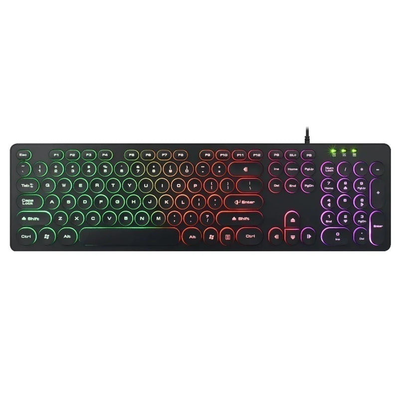 Gamer Knup KP-2059 QWERTY ABNT2 Portuguese Brazil Black Light RGB Illuminated USB Ergonomic PC Notebook Game Keyboard