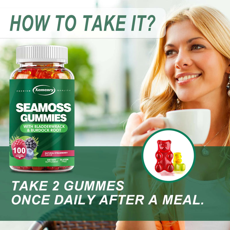 SEAMOSS - Contains Burdock Root and Bladderwrack Seaweed To Enhance Intestinal Health and Immunity - 100 Gummies