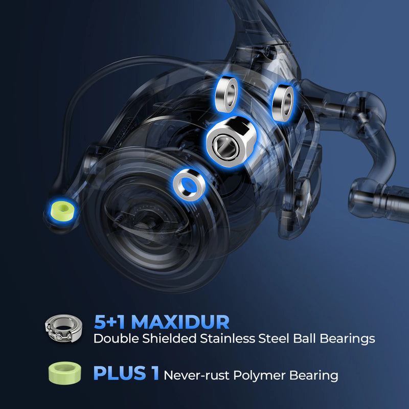 KastKing ReKon Saltwater Spinning Reel Up to 24KG Max Drag Big Game Fishing Reel Water Resistant MaxiDur 5+1+1Bearing System