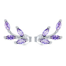 Bamoer Cute Romantic Fairy Elevs Exquisite Stud Earrings for Women Genuine 925 Sterling Silver Rainbow Ear Studs Luxury Jewelry