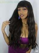 Peruca Longo Cacheado Wig Cabelo Fibra Orgânica Premium Alta Qualidade Colocação Fácil Identica ao Humano 70cm 270g