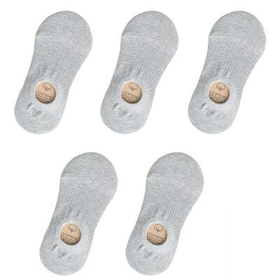 5 Pairs Women Cotton Invisible No show Socks Non-slip Summer Candy Solid Low cut Sock Slipper Fashion Thin Ankle Boat Socks