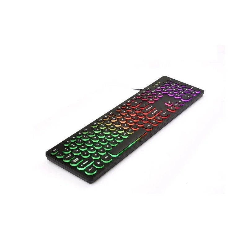 Gamer Knup KP-2059 QWERTY ABNT2 Portuguese Brazil Black Light RGB Illuminated USB Ergonomic PC Notebook Game Keyboard