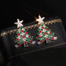 Colourful Zircon Christmas Tree Earrings For Women Sparkling Crystal Snowflake Elk Earring Girls New Year Holiday Jewelry Gifts