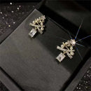 Colourful Zircon Christmas Tree Earrings For Women Sparkling Crystal Snowflake Elk Earring Girls New Year Holiday Jewelry Gifts