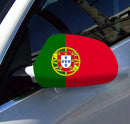 Directly Delivery 2 Pcs Free Size Four-way stretch fabric Portugal Portuguese Flags Car Mirror Cover