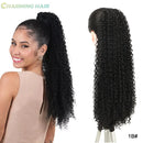 Aplique Rabo de Cavalo Longo Cacheado Orgânico Fibra Premium Com Clipe De Onda Profunda Cabelo Afro Cacheado 70cm 180g