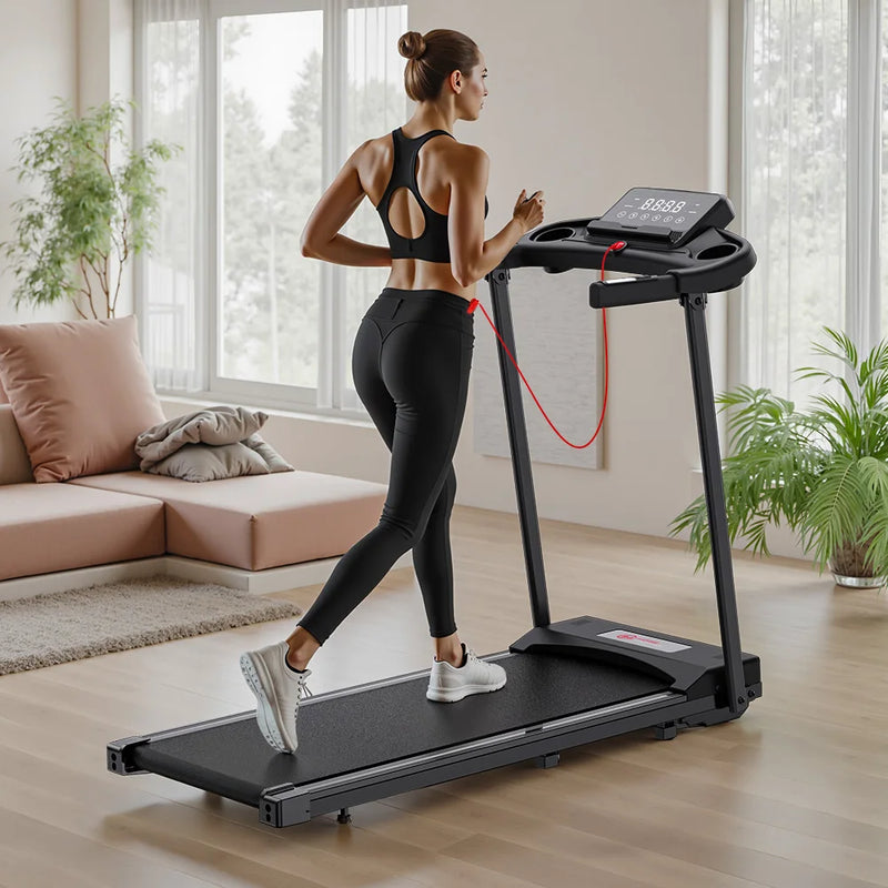 Electric Treadmill Compact Folding Treadmill for Home up to 12 km/h with LED Display App and Tablet Holder for Home Office