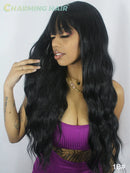 Peruca Longo Cacheado Wig Cabelo Fibra Orgânica Premium Alta Qualidade Colocação Fácil Identica ao Humano 70cm 270g