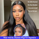 Wear And GoGlueless Wig Human Hair Ready To Wear 5x5 Pre-Cut Lace Glueless Wigs Straight Lace Front Human Hair Wig For Women