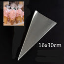 50pcs Cone Candy Bag Transparent Plastic Triangle Ice Cream Cone Candy Popcorn Bag With Kink Gift Bag  Trick Or Treat Packaging