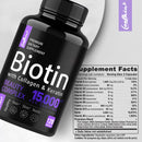 Biotin Collagen Capsules - Helps Enhance Healthy Hair, Skin, Nails, Antioxidant - 120 Capsules