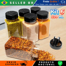220ml Plastic Pots Seasoning and Spices Double Dizing Lid 6 Un