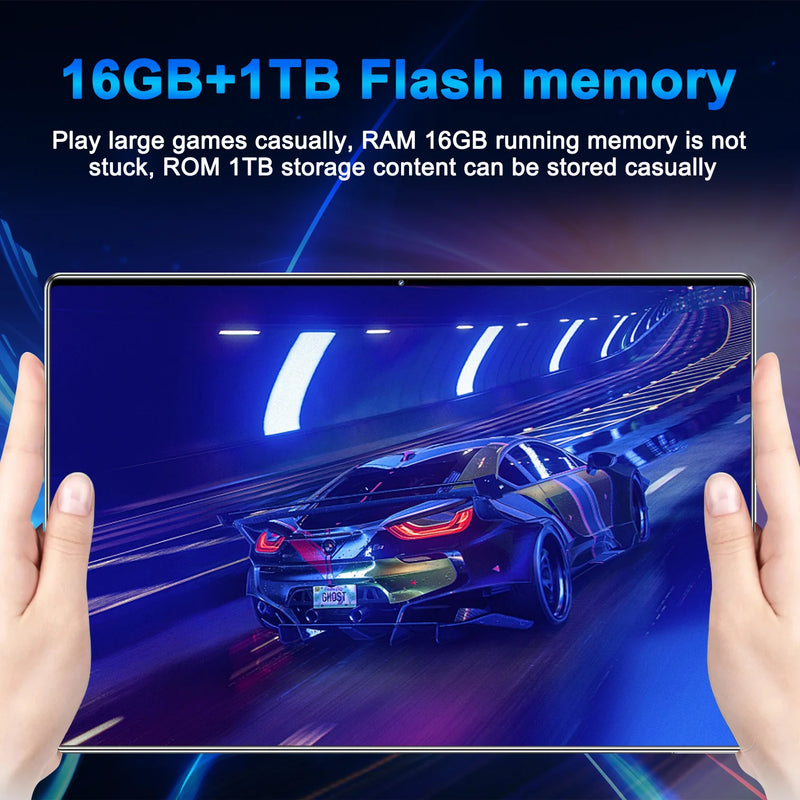 2025 New 5G Tablet 10.36Inch Android 13.0 Tablet MTK6797 16GB RAM 1TB ROM Tablet PC Dual Cameras Dual Sim Card Wifi Type-c