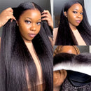 Kinky Straight Pre-cut Lace Frontal Human Hair Wigs Pre Plucked Brazilian 6x4 Glueless Wig For Women Yaki Straight Remy Hair