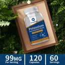 Potassium Citrate - Relieves Leg Cramps, Muscle, Bone and Heart Health - 120 Capsules
