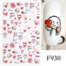 3D Bunny Nail Art Sticker Decals Decorations Easter Egg Design Cute Cartoon Rabbit Flower Nail Stickers Sliders for Manicure