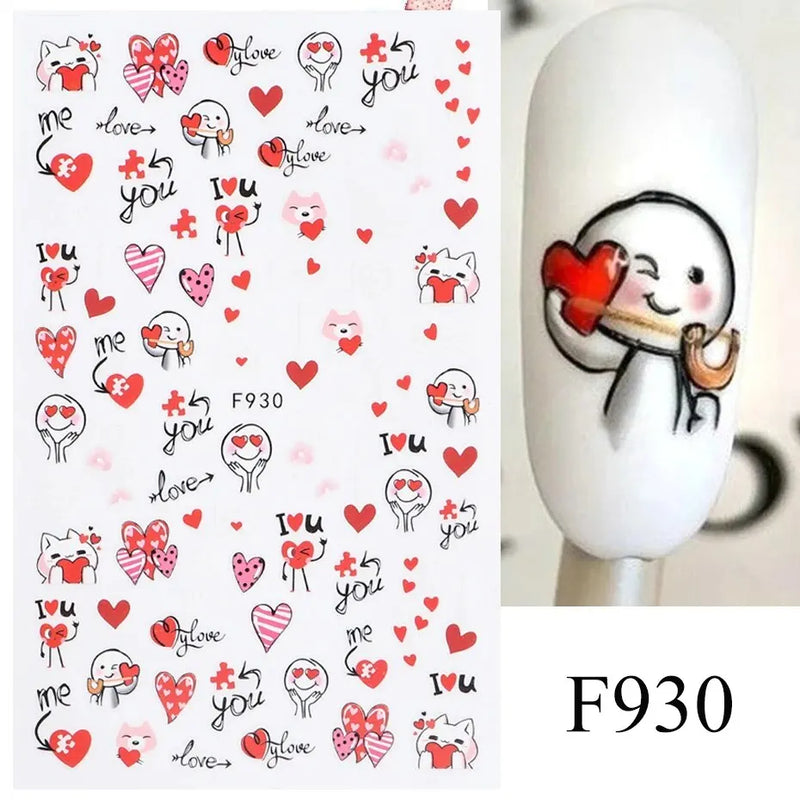 3D Bunny Nail Art Sticker Decals Decorations Easter Egg Design Cute Cartoon Rabbit Flower Nail Stickers Sliders for Manicure