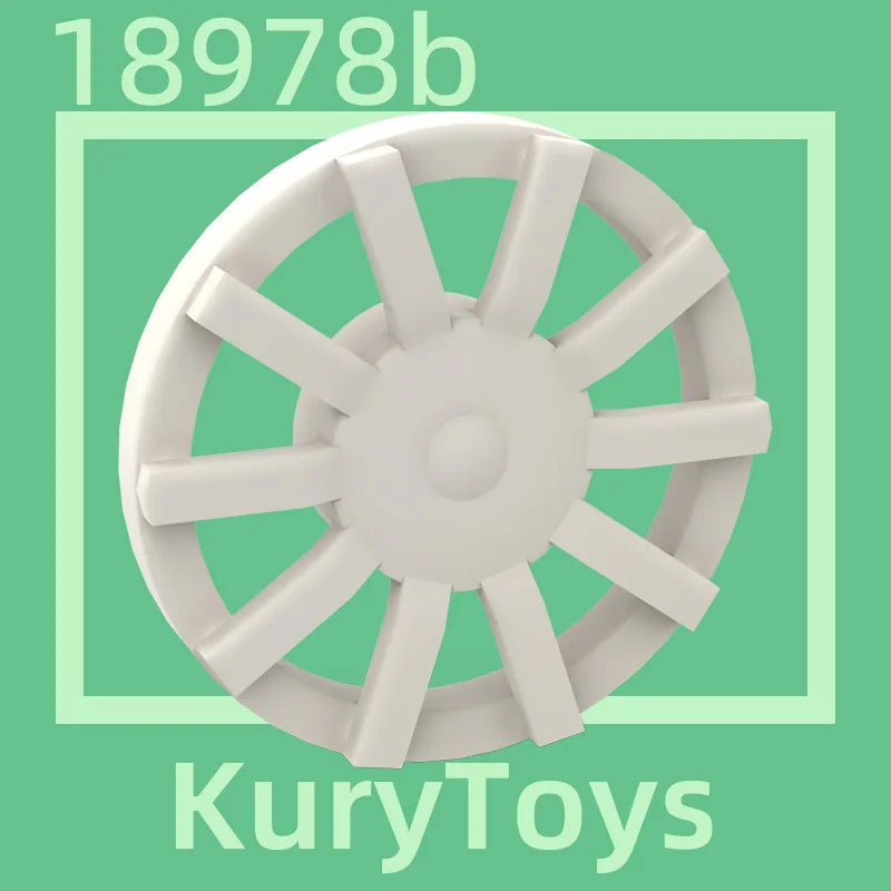 Kury Toys DIY MOC For 18978b 10pcs Building block parts For Wheel Cover 10 Spoke - for Wheel 18976