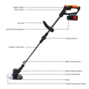 850W/650W Electric Cordless Grass Trimmer 18000PRM Handheld fuel Cup Adjustable Weeder Garden Tool With 2PCS 21V Battery