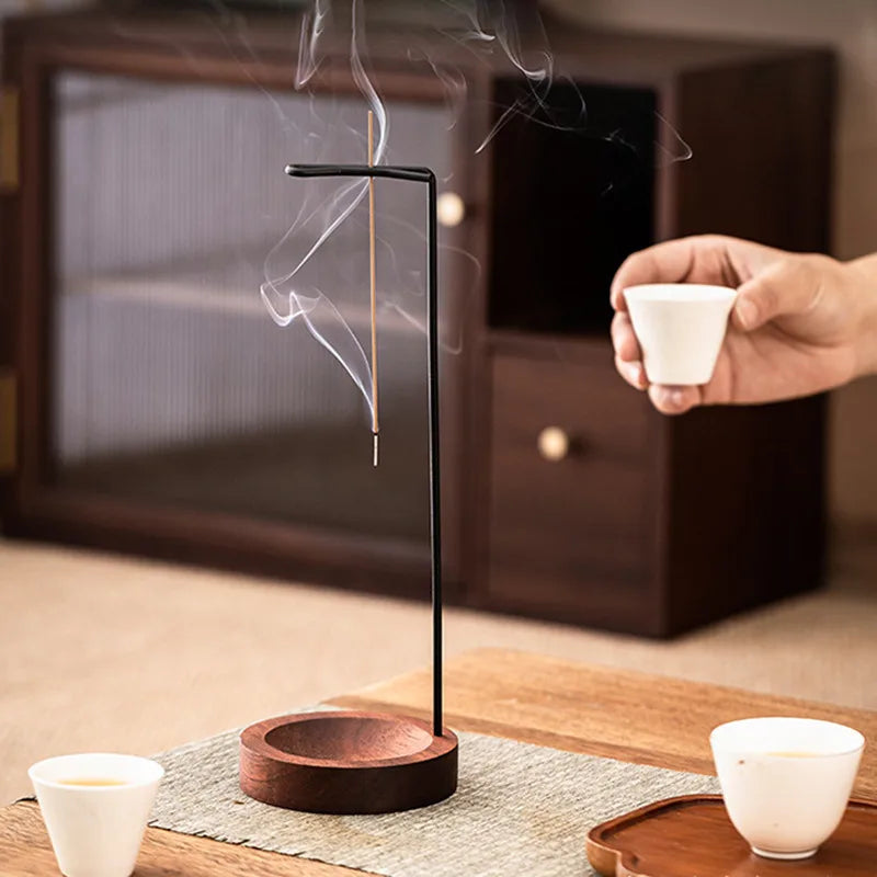 Incense Holder Aromatherapy Stand Upside Down Wooden Incense Burner Incense Plate Ash Catcher Buddhism Supplies Home Decor