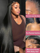 Straight 13x7 Hd Transparent Lace Front Wigs Human Hair Preplucked 30Inch 13x5 Lace Frontal Wig 5x5 Lace Glueless Wig Human Hair