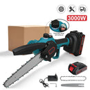8inch 3000W Cordless Electric Chainsaws Powerful Pruning Saw Woodworking Garden Trimming Saws Power Tools for Makita 18V Battery