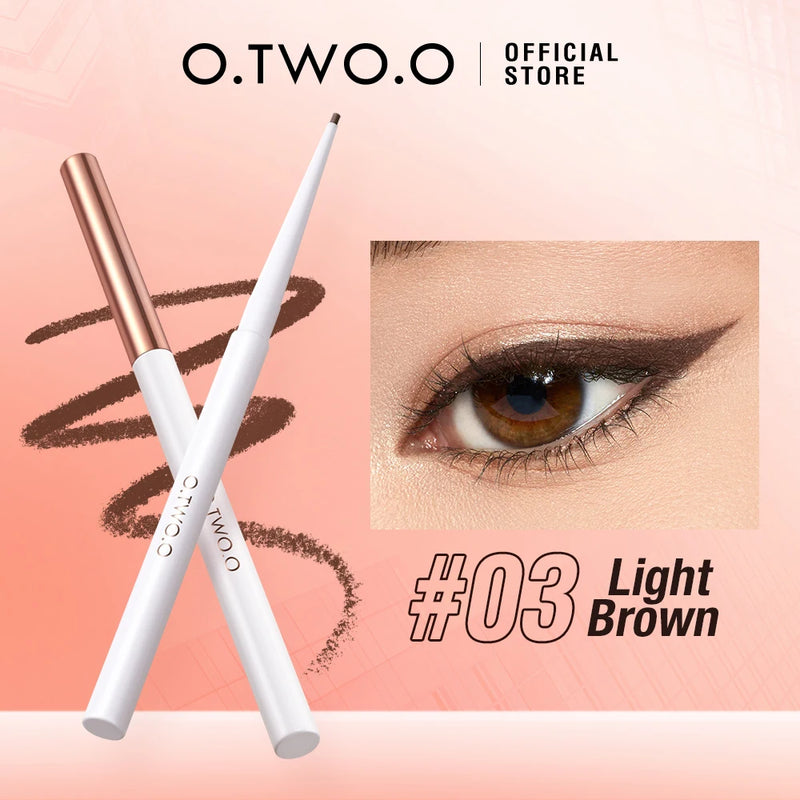O.TWO.O Eyeliner Pencil Liquid Eye Liner Waterproof Smudge Proof Quick Drying 12 Hour Wear Ultra Fine Black Eyeliner for Arrows