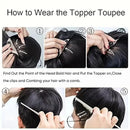 Alimice Men Hair Tropper Hair Pieces Short Wig Black Short Wig Breathable Invisible Daily Straight Bangs Clip On Hair Extensions