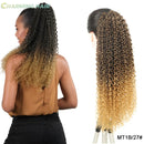 Aplique Rabo de Cavalo Longo Cacheado Orgânico Fibra Premium Com Clipe De Onda Profunda Cabelo Afro Cacheado 70cm 180g