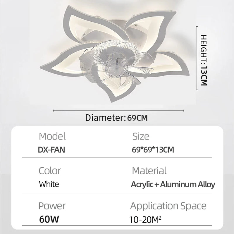 IRALAN Ceiling Light With Forward And Reverse Air Circulation Fan Stepless Dimming Light For Living Room Bedroom Office Lounge