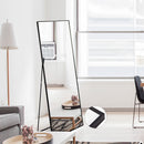 150x40cm Full Length Mirror, HD Large Standing Mirror with Black Metal Frame, Wall Mirror for Living Room or Dressing Room