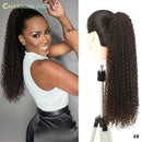Aplique Rabo de Cavalo Longo Cacheado Orgânico Fibra Premium Com Clipe De Onda Profunda Cabelo Afro Cacheado 70cm 180g