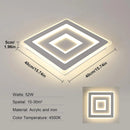 White LED Modern Square Ceiling Lamp,42W Acrylic LED Ceiling Light for Bedroom,Living Room,Hallway,Bathroom ,Kitchen