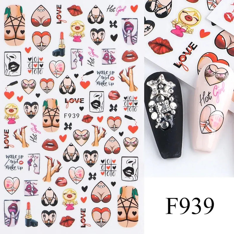 3D Bunny Nail Art Sticker Decals Decorations Easter Egg Design Cute Cartoon Rabbit Flower Nail Stickers Sliders for Manicure