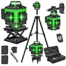 16 Lines 4D Laser Level 12 Lines 3D level 360 ° selflifting Horizontal and Vertical Cross Super power Green Laser Beams