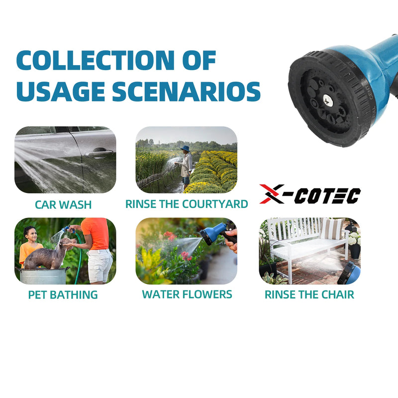 X-COTEC Extensible Garden Hose, Flexible Water Hose, 30m/100FT, Irrigation Tools, 10 Functional, for Garden