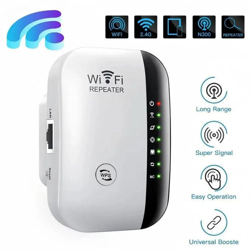 Home Wireless WiFi Extender 300Mbps Signal Booster 2.4G Repeater Network Extender  Support WPS