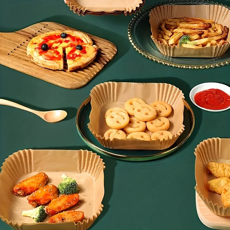 Airfryer Shape 100 PCs Disposable Round And Square Nonstick For Baking Paper Deep Fryer Baking Protector